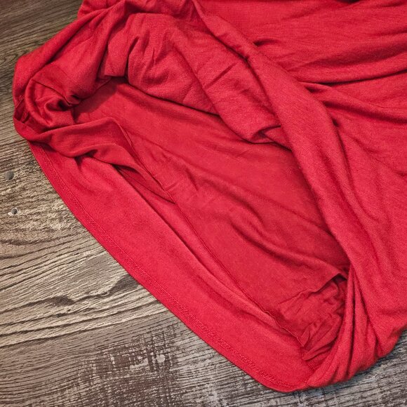 Helmut Lang Modal Wool Asymmetric Twist Stretchy Jersey Mini Tube Skirt M Red - Picture 5 of 8